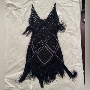 Black Flapper Style Costume Dress